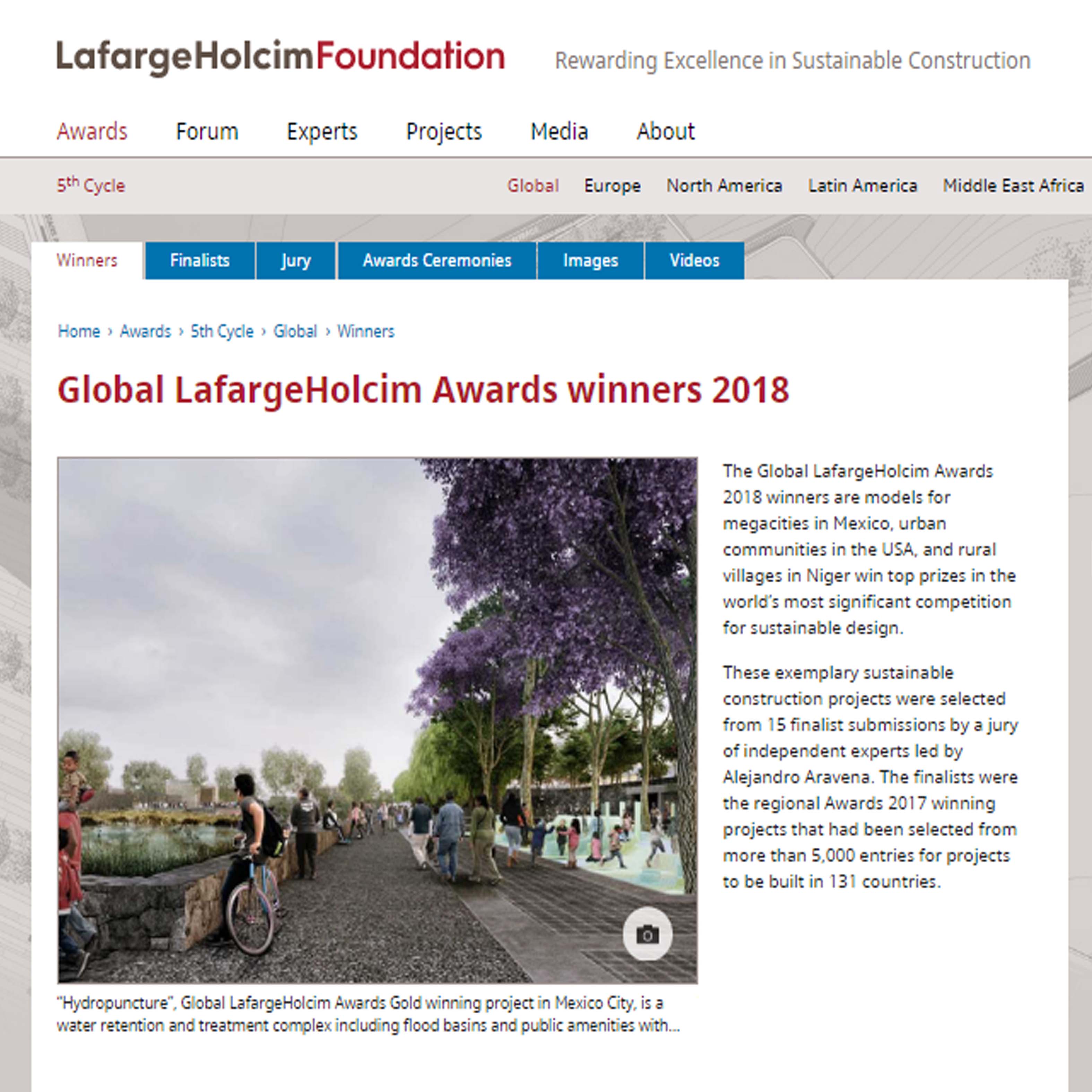 Global Lafarge Holcim Awards winners 2018,lafarge Holcim Foundation